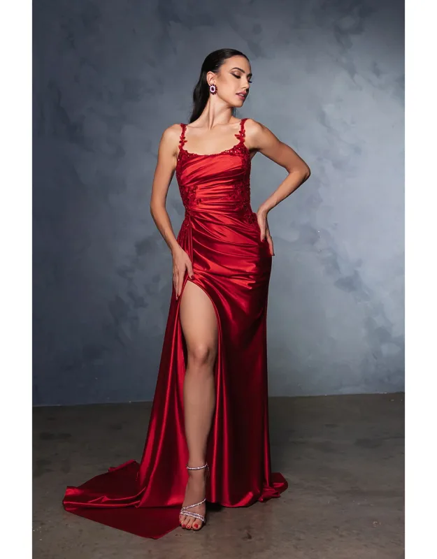 Prom Dress Square Neck Sleeveless Gown