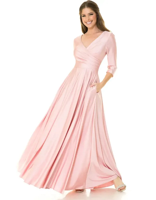 Mother Of The Bride Dress 3/4 Sleeve A-line Gown