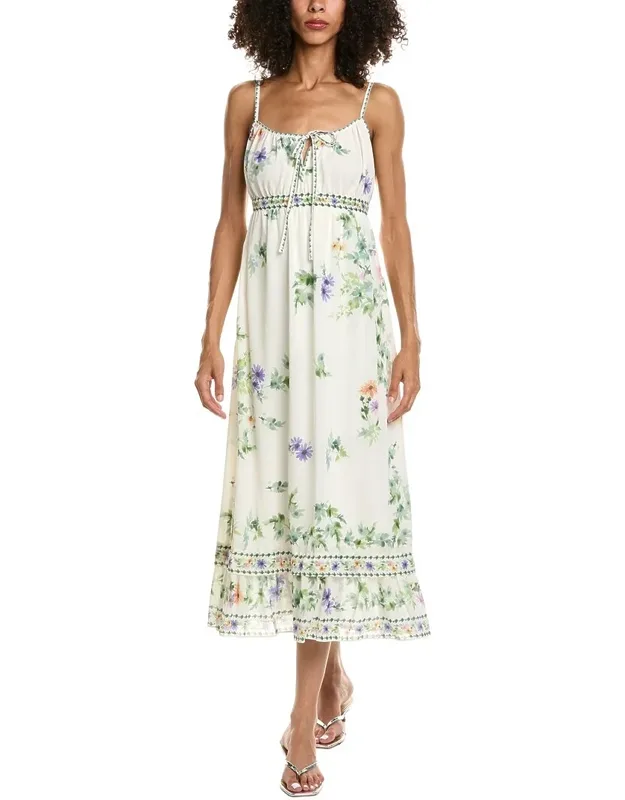 Sleeveless Tie Front Midi Dress