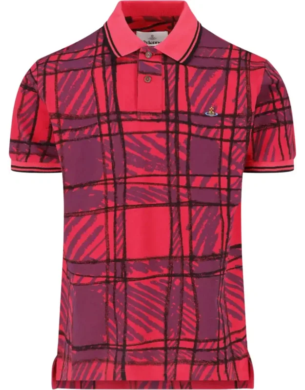 Checkered Polo Shirt With Puff Sleeves