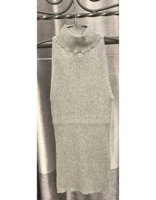 Rib Mock Neck Halter Sweater