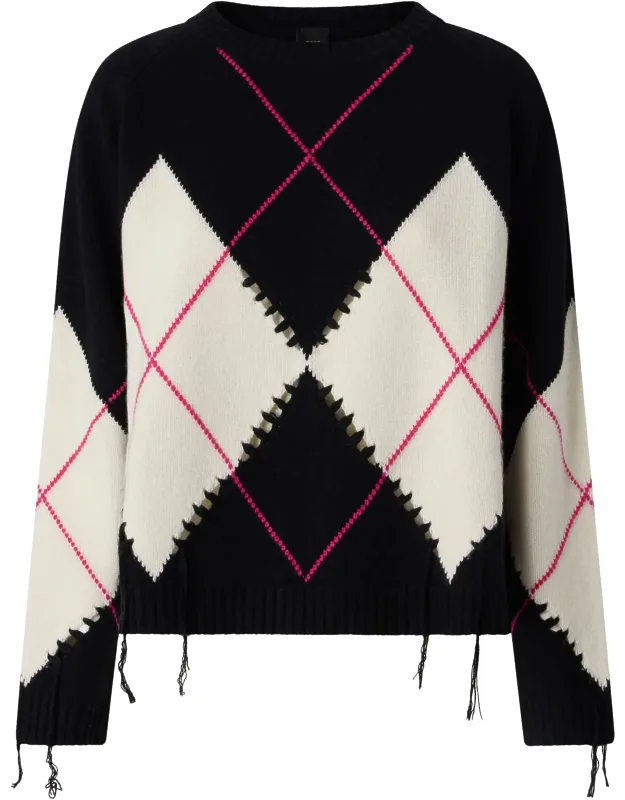 Intricately Woven Argyle Sweater