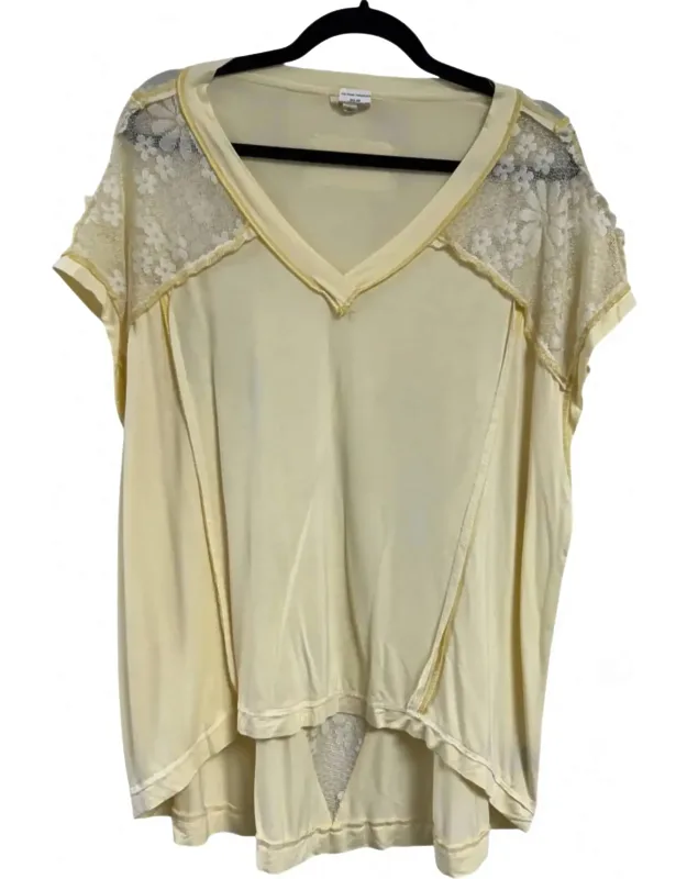 V Neck Top With Lace