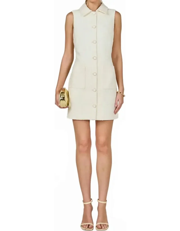 Tweed Collared Mini Dress