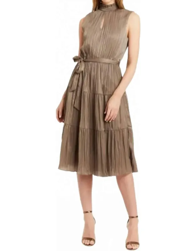 Pleated Midi Dress