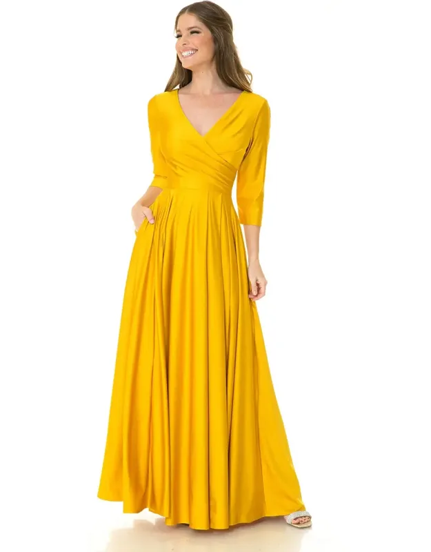 Mother Of The Bride Dress 3/4 Sleeve A-line Gown