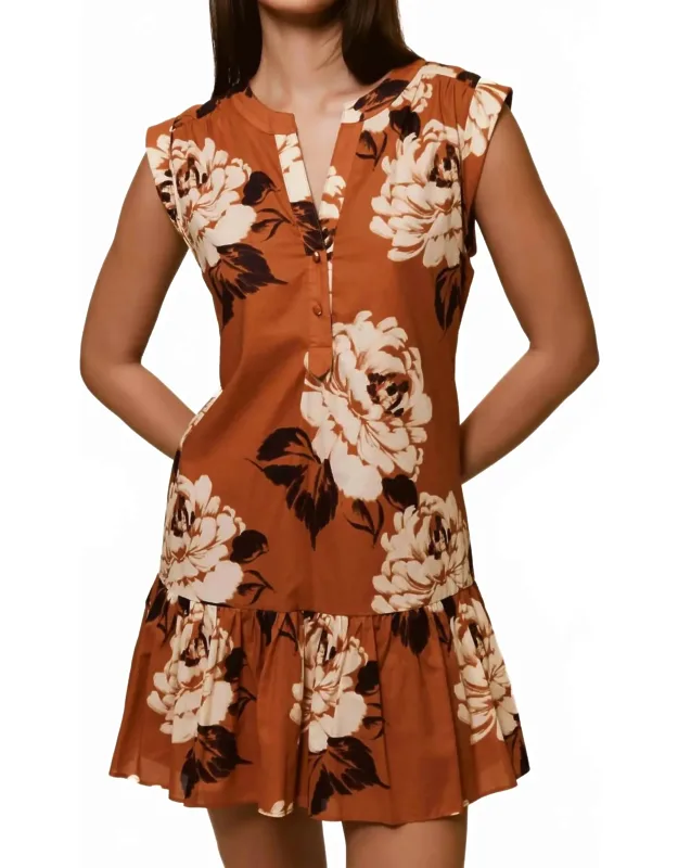 Anni Mini Dress - Sleeveless Shift With V-neckline, Button Closure