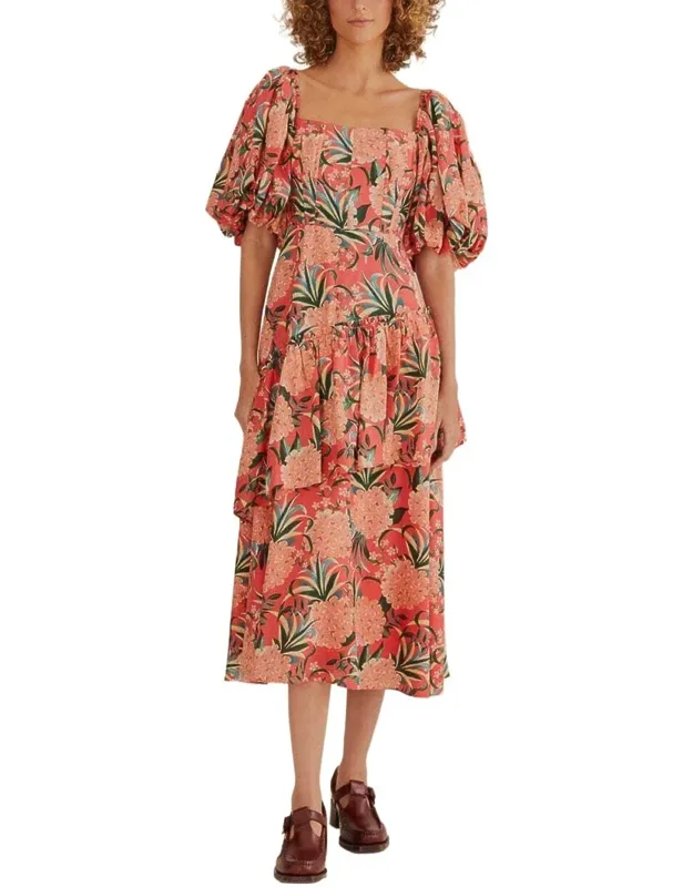 Pineapple Bloom Cut Out Midi Dress
