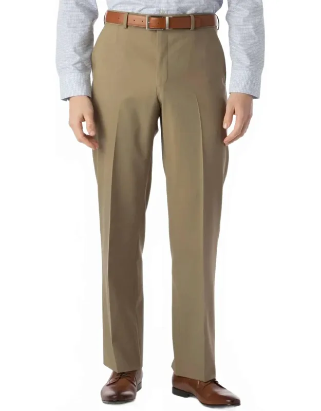 Super 120s Wool Travel Twill Comfort-eze Trousers - Modern Fit