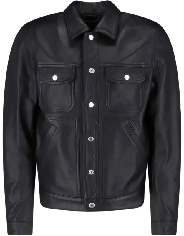 Sleek Leather Jacket With Structured Silhouette