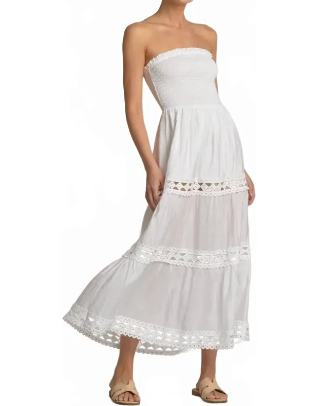 Turks Strapless Maxi Dress With Crochet Detail