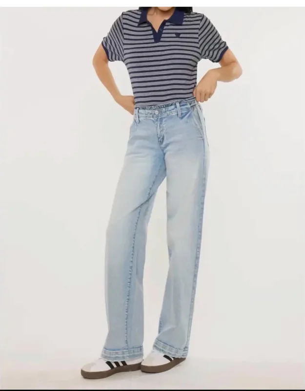 Mid Rise Wide Leg Trousers