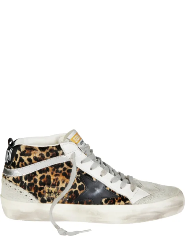 High-top Sneakers With Bold Leopard Prints