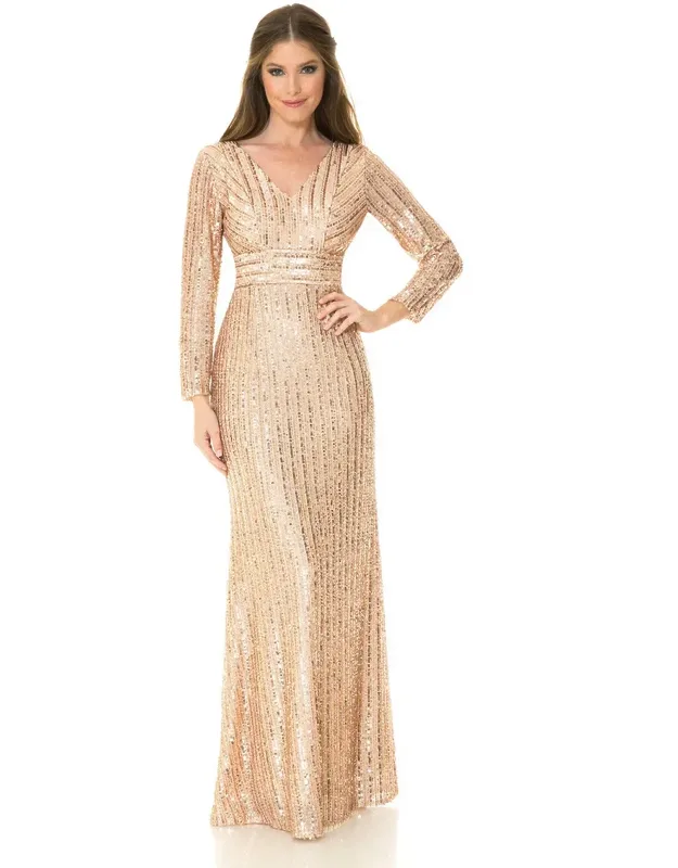 Mother Of The Bride Dress 3/4 Sleeve Formal Gown