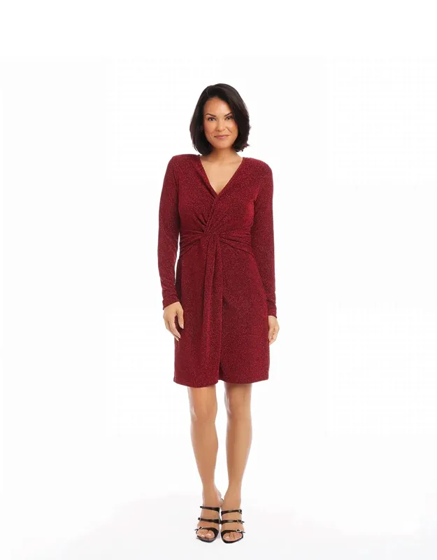Twist Front Metallic Mini Dress