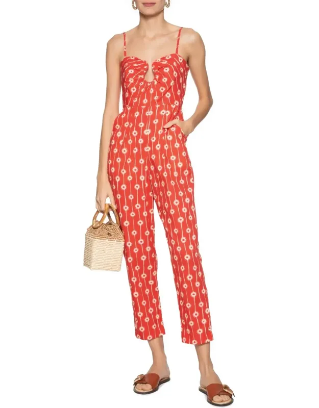 Strapless Flower Jumpsuit