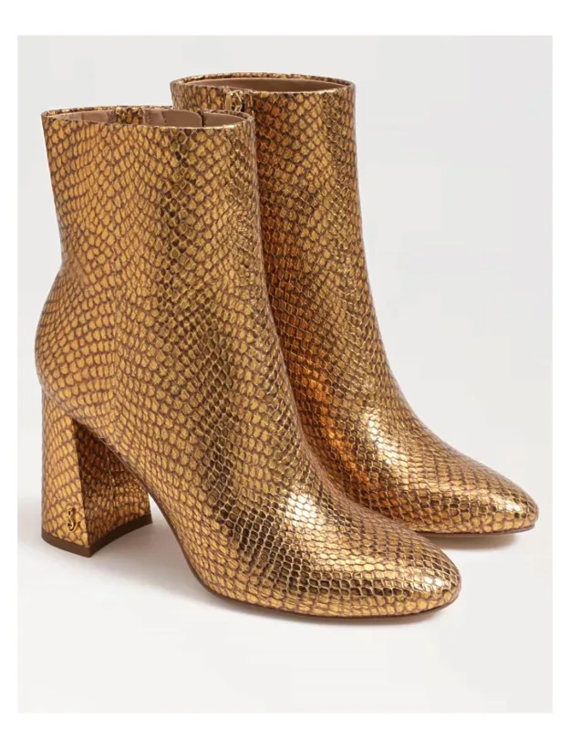 Croco Block Heel Boots