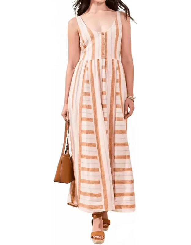 Contrast Inserts Adjustable Waist Sash Midi Dress