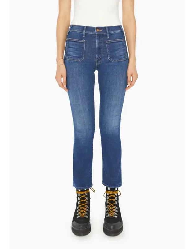 Patch Pocket Insider Flood High Rise Jeans