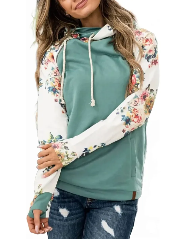 Floral Doublehood Sweatshirt