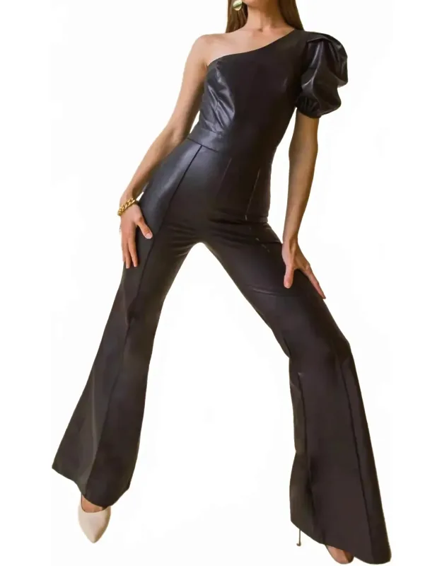 Faux Leather Jumpsuit
