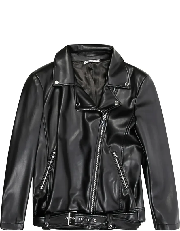 Asymmetrical Eco-leather Biker Jacket