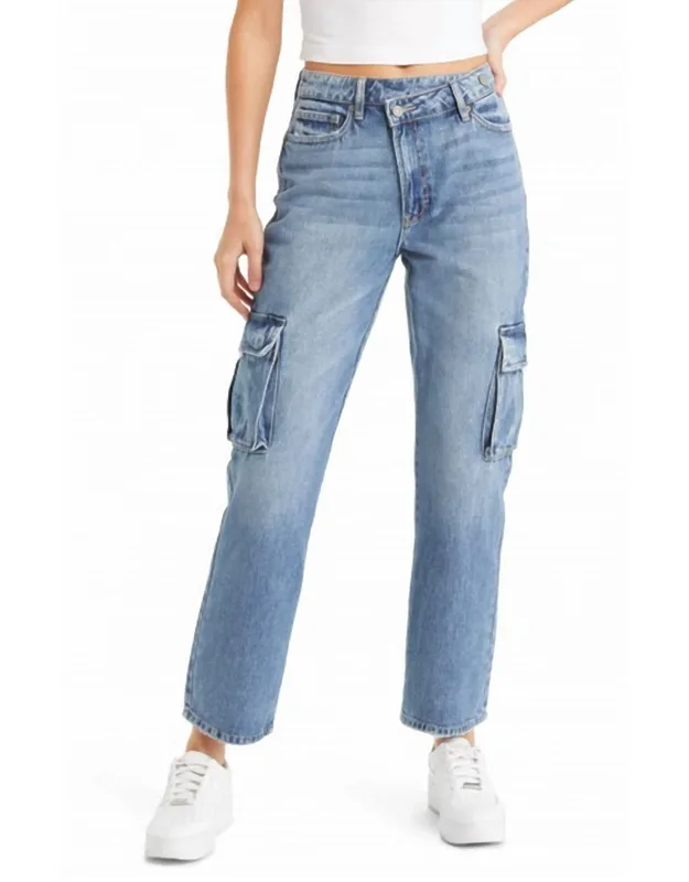 Crossover High Waist Cargo Jeans