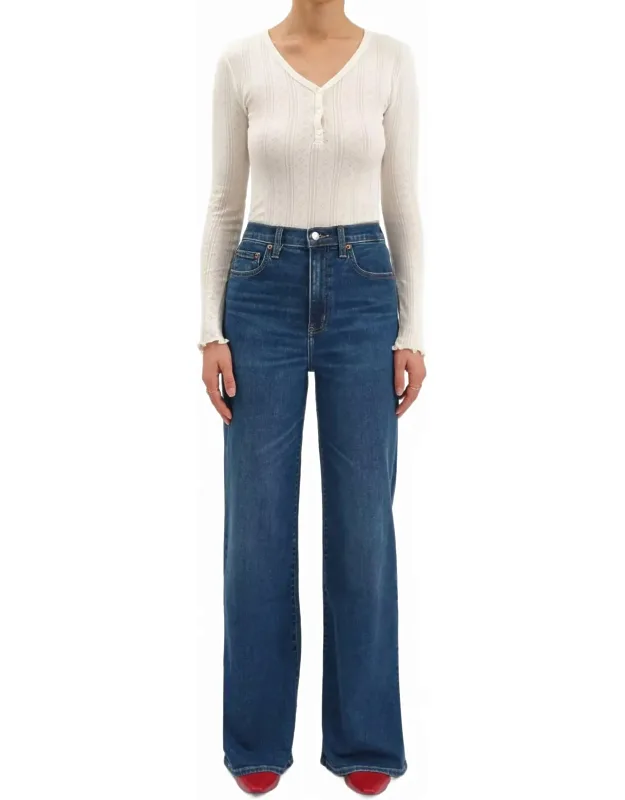 High Rise Wide Leg Denim Jeans