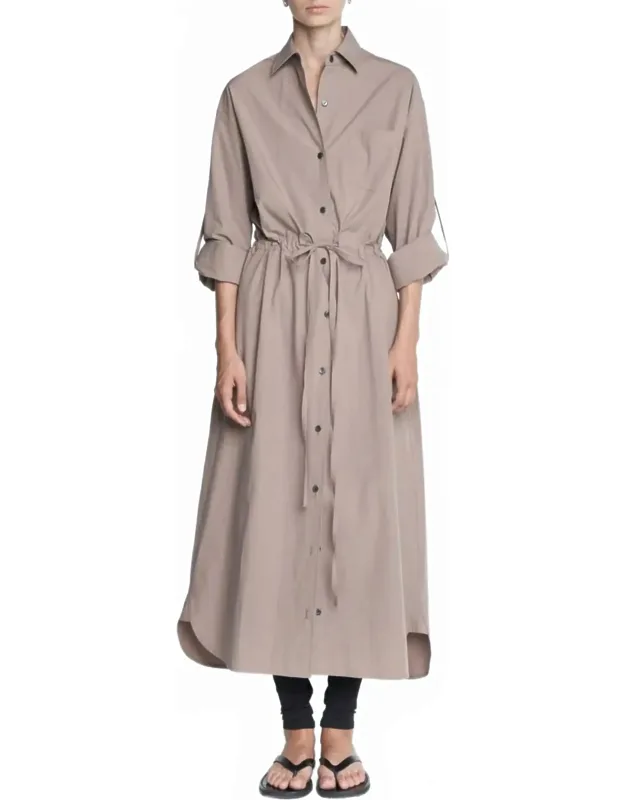 Drawstring Shirt Dress