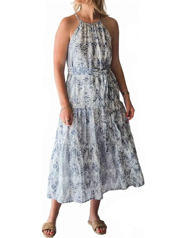 Textured Halter Midi Dress