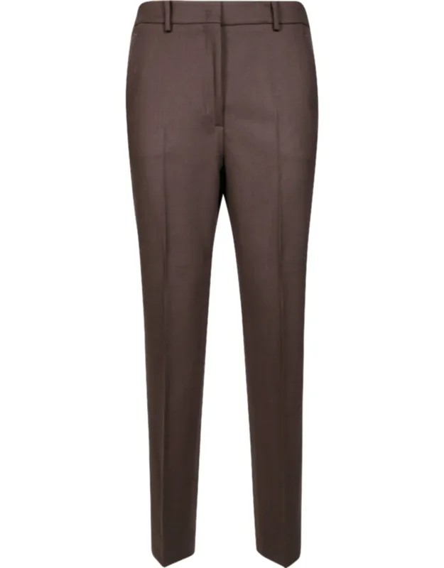 Tailored Straight-leg Pants With Elasticized Back Waistband
