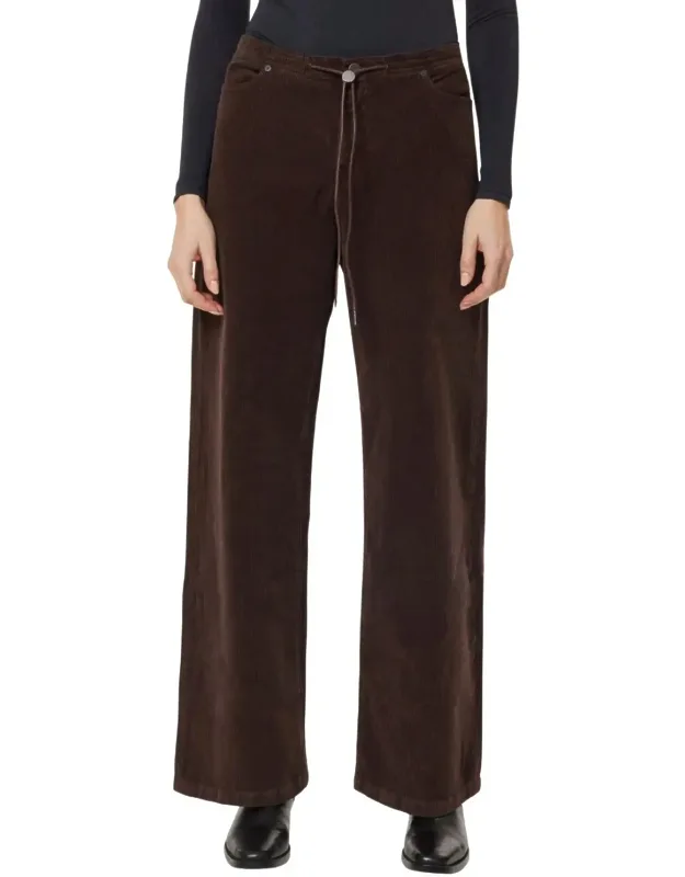 Wide Leg Drawstring Cord Jeans