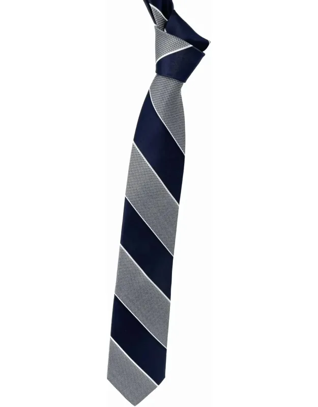 Multi-textured Stripe Woven Silk Tie