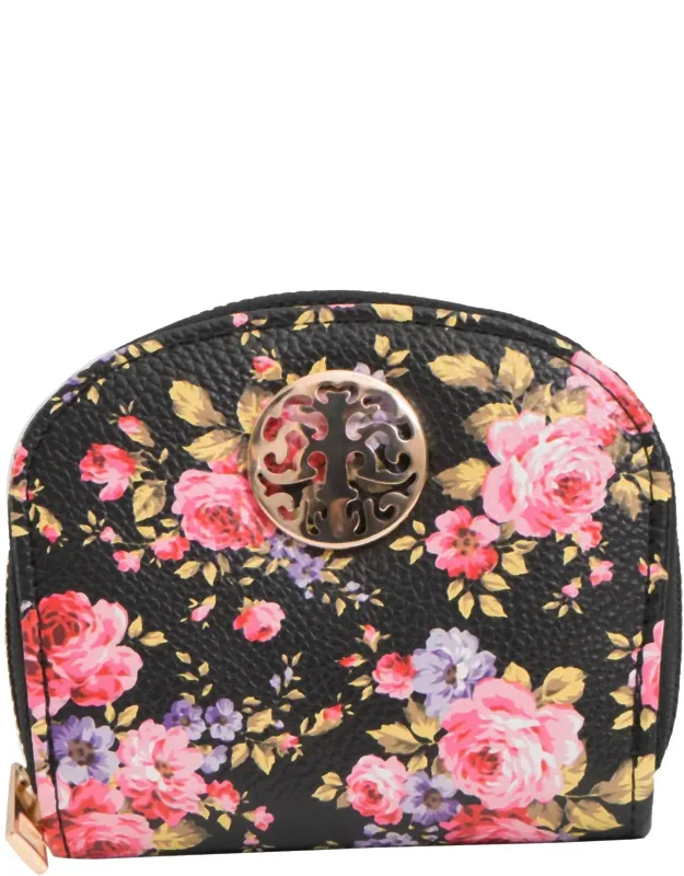 Round Accordion Wallet In Floral