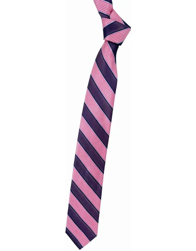 Multi-textured Stripe Woven Silk Tie