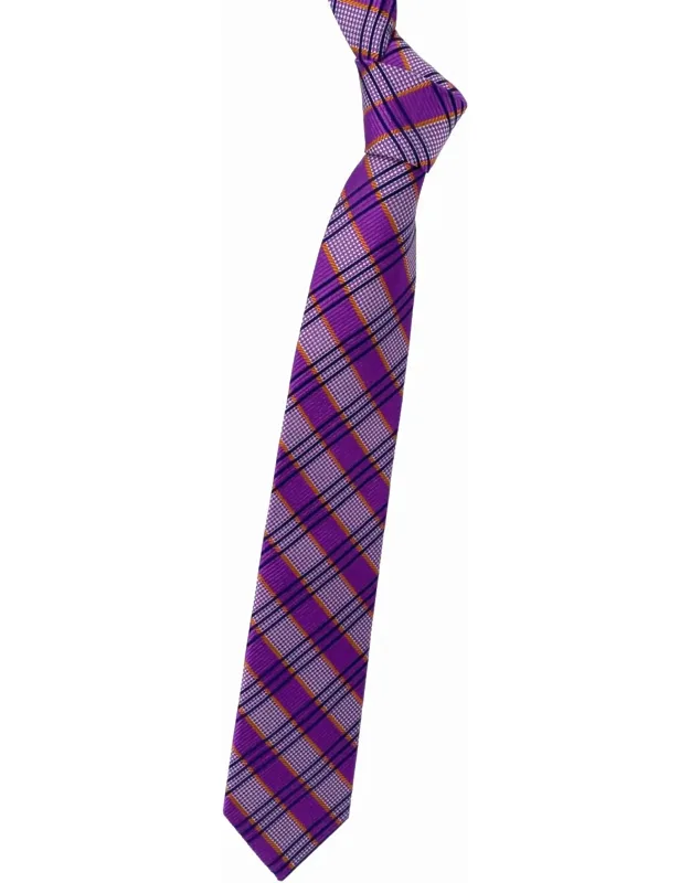 Houndstooth Plaid Woven Silk Tie
