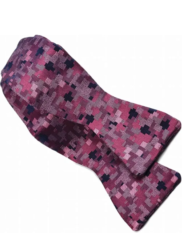 Abstract Geometric Silk Jacquard Bow Tie
