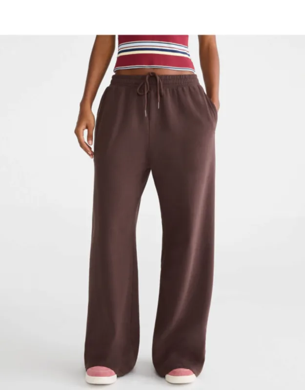 Aeropostale Cloud Soft Mid-rise Wide Leg Sweatpants, Cozy Recycled Fabric