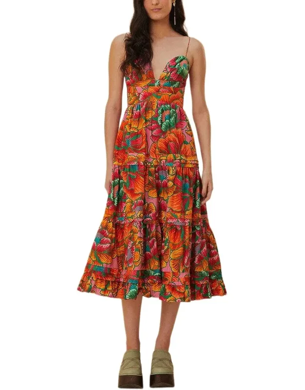 Midi Dress In Beaded Spring Pink