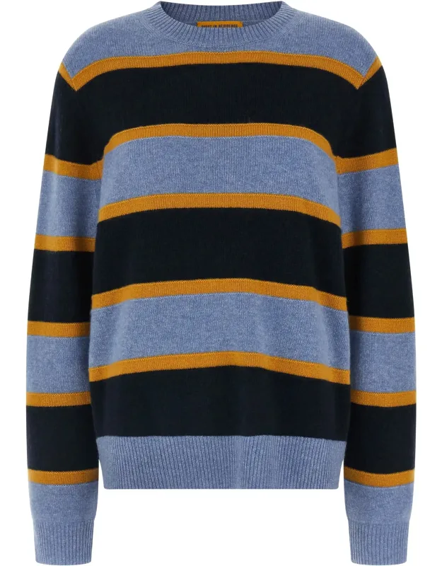 Guest In Residence Cashmere Cardigan - Medium-weight, Multicolor Stripes