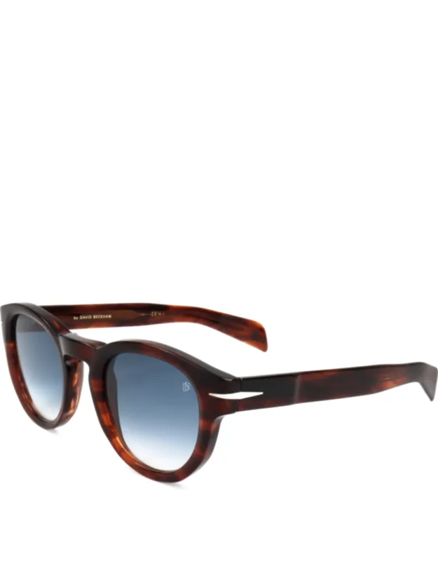 48mm Brown Striped Havana Sunglasses