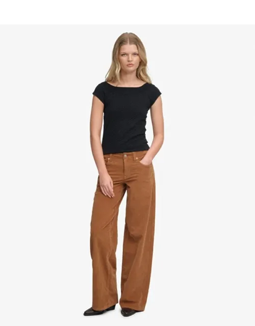 Mid Rise Baggy Corduroy Trousers