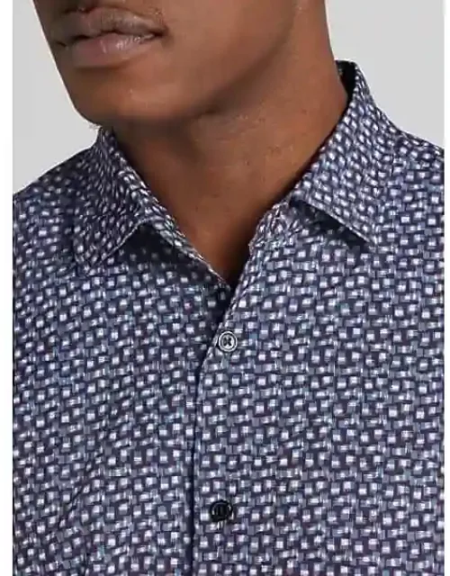 Modern Fit Geometric Print Button Up Shirt