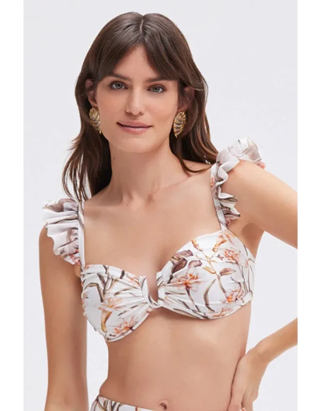 Botanic Retro Flutter Bikini Top