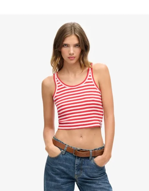 Organic Cotton Vintage Ribbed Crop Vest Top