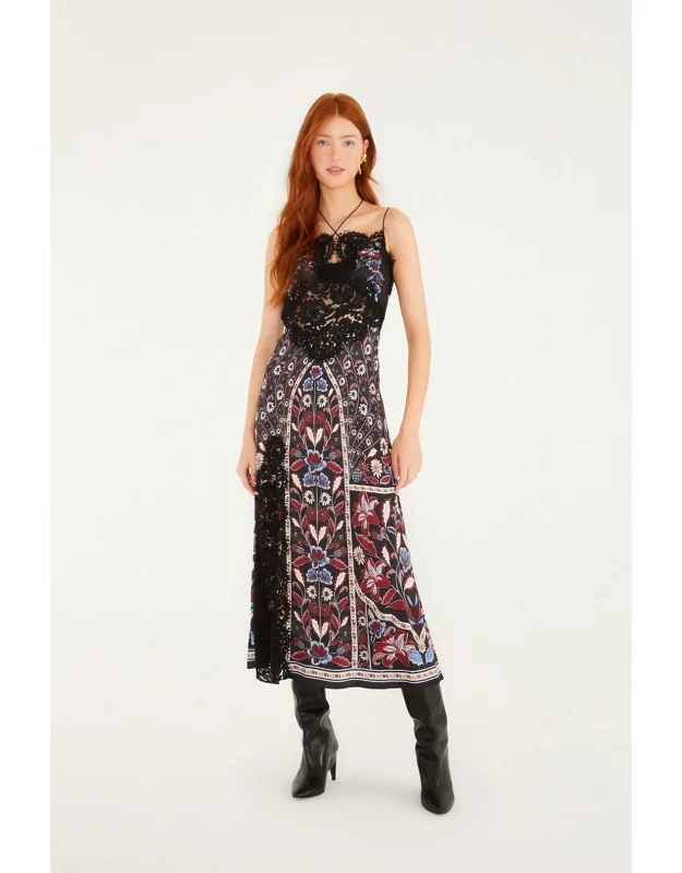 Marcelle Lace Slip Midi Dress