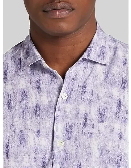 Modern Fit Brush Stroke Print Woven Shirt