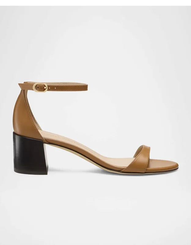 Nudist Leather Ankle-strap Low Sandals