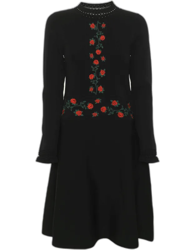 Floral Embroidered Long Sleeve Mini Dress