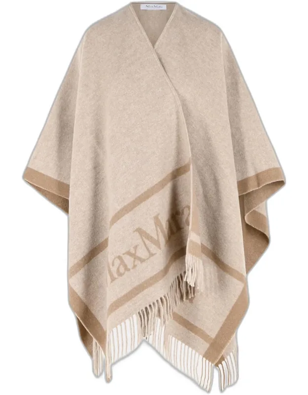 Jacquard Wool Poncho